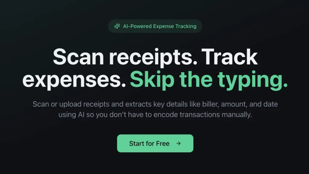 Bye Receipts website